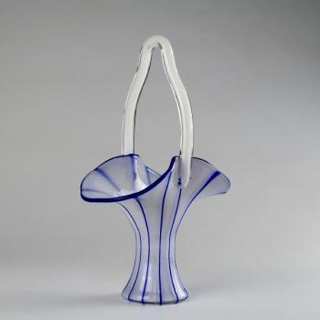Glass Basket - clear glass, milk glass - Michael Powolny (1871 – 1954) - 1920 Glass Basket - clear glass, milk glass - Michael Powolny (1871 – 1954) - 1920