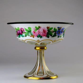 Glass Dish - clear glass, milk glass - 1860 Glass Dish - clear glass, milk glass - 1860